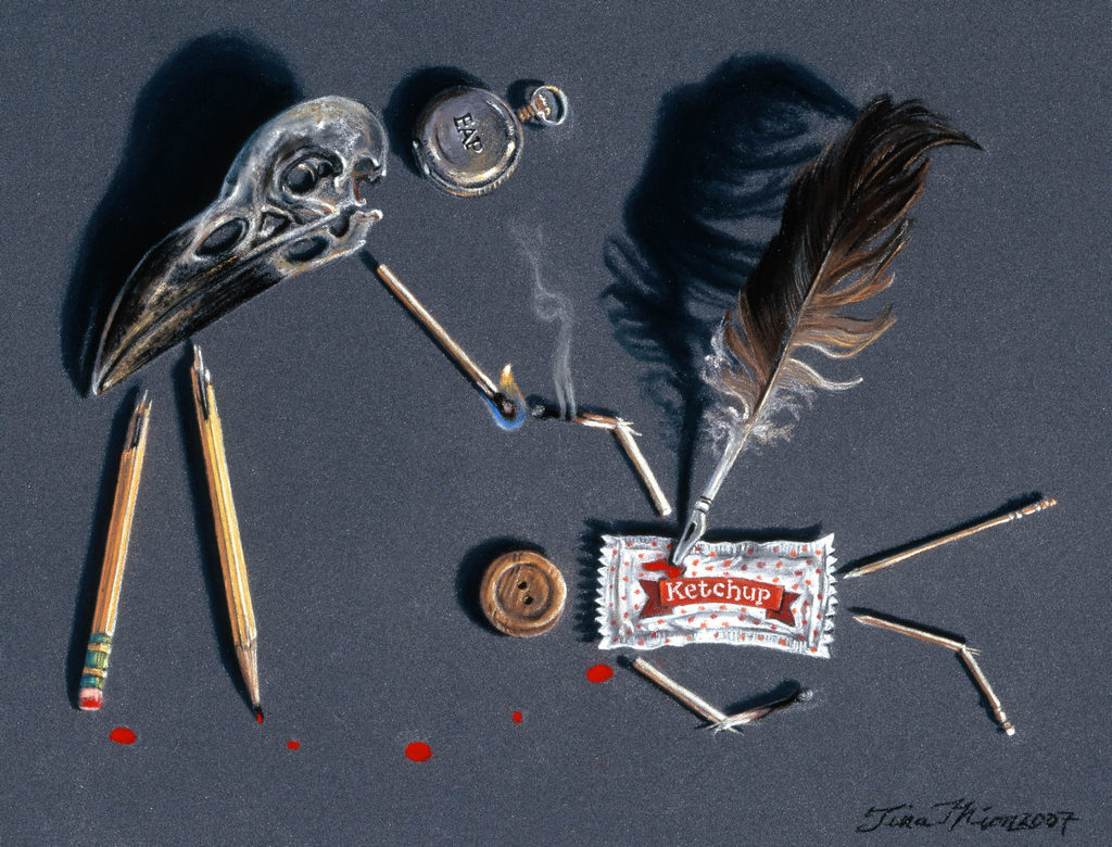 Edgar Allen Poe Spark Tina Mion art objects painting